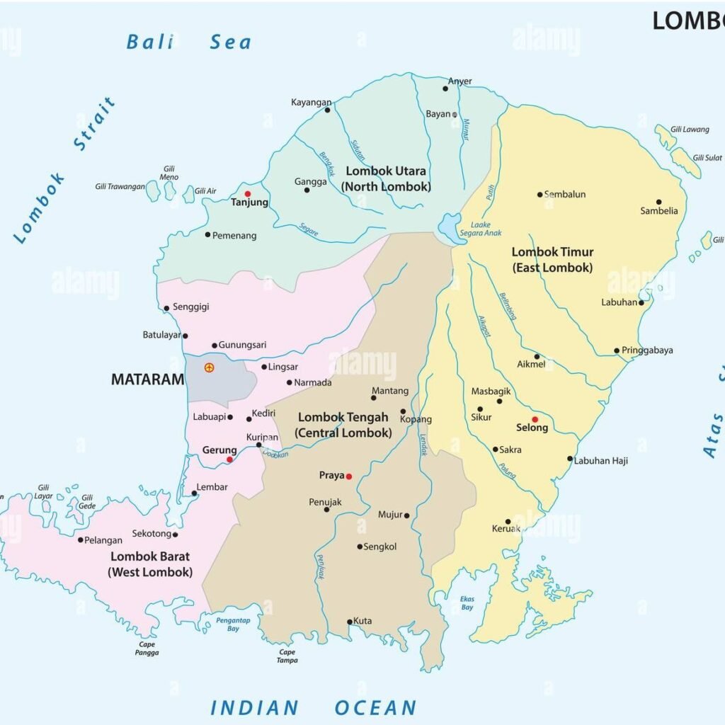 lombok administrative and political map indonesia kd3ph2